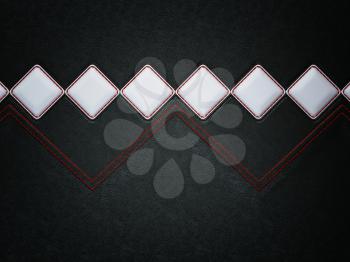 Black leather background with red stitches and white rhombuses (large resolution)