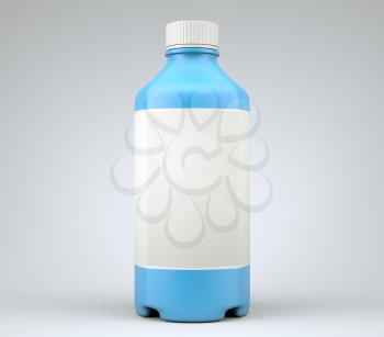 Blue bottle for chemicals or drugs or fluids. High resolution