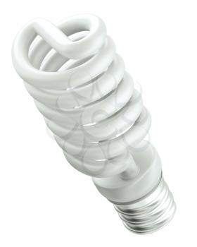 Energy efficiency: saving light bulb isolated on white