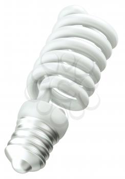 Energy efficient light bulb isolated on white background