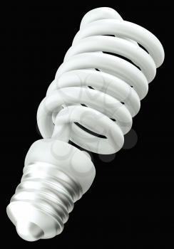 Energy efficient technology: light bulb isolated over black