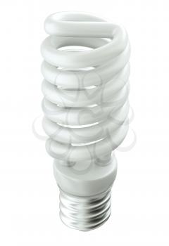 Energy efficient technology: light bulb isolated over white
