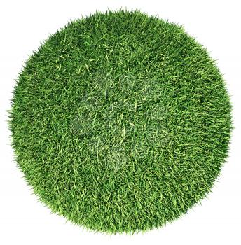 Environment: green fresh grass globe or planet isolated on white