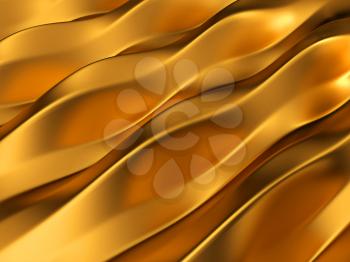 Golden abstract waves pattern. Useful as background