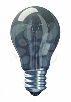 Great Idea: obsolete light bulb isolated over white background