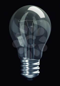 Great Idea: obsolete light bulb isolated over black