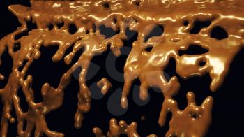 Hot cocoa or chocolate splashes isolated over black background