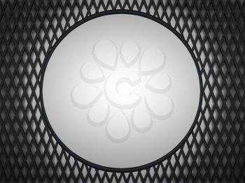 Leather background: grey circle and meshy pattern. Large resolution