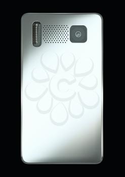 Rear view of smart phone: camera and flash (custom created and rendered)