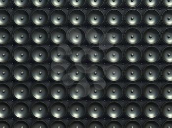 Sound and stereo: black speakers over leather pattern (useful as background)