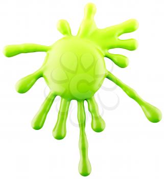 Splash of green ink or paint isolated on white. Large resolution