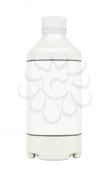White plastic bottle for fluid or drugs isolated on white