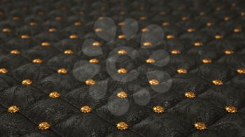 Alligator skin background with pattern and buttons. Artistic shallow DOF