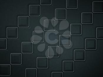 Black Stitched leather background with rhombuses (large resolution)