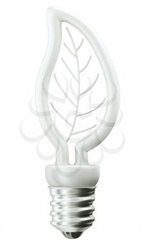 Environment: leaf or folium light bulb isolated over white background