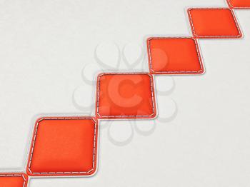 Leather background with red stitched rhombuses (large resolution)