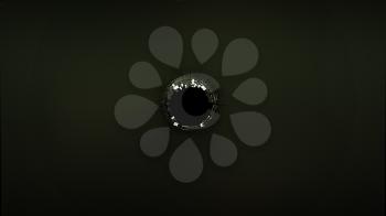 Bullet hole: broken or Shattered glass on black