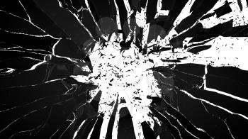Shattered glass: sharp Pieces over white background