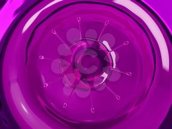 Splash and splatter of purple fluid with droplets. Large resolution