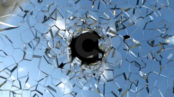 Royalty Free Clipart Image of Broken Glass