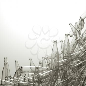 Royalty Free Clipart Image of Empty Bottles