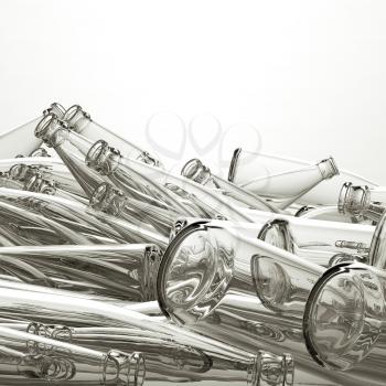 Royalty Free Clipart Image of Glass Bottles