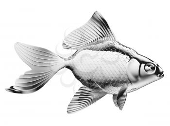 Royalty Free Clipart Image of a Silver Fish