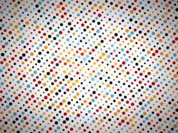 Polka dot pattern with black yellow blue and red circles. Large size