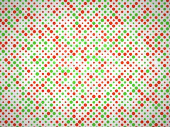 Polka dot pattern with green and red circles. Large size