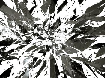 Splitted or Shattered glass isolated on white