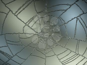 Cracked and Splitted glass with gradient light. Large resolution