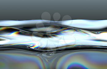Gasoline splashes and waves with colorful pattern. Large size