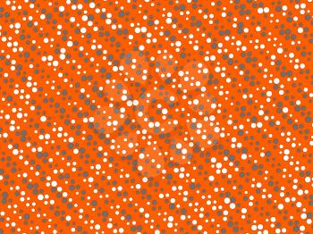 Polka dot background with grey and white circles over orange. Large size