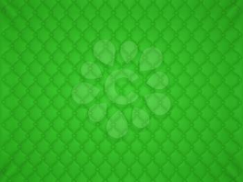 Green leather pattern with buttons and bumps. Luxury background
