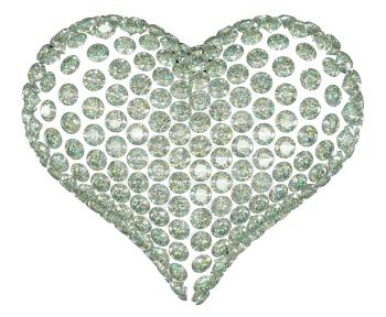 Heart shape diamond or gemstone set isolated on white