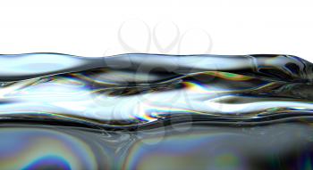 Liquid fuel waves and splashes isolated over white