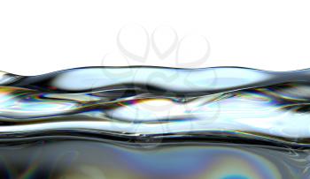 Liquid fuel splashes and waves isolated on white