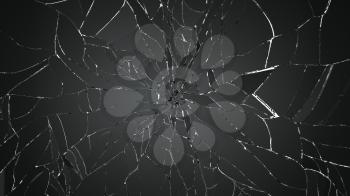 Broken or Shattered glass on white. Large resolution