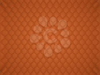 Orange leather pattern with buttons and bumps. Luxury background