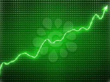 Green trend as success symbol or financial growth. Useful for analytics