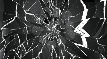 Broken or cracked glass on white. Large resolution