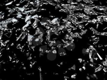 Pieces of shattered or cracked glass with shallow dof. high resolution