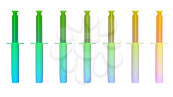 Colorful Syringes isolated on white background. High resolution