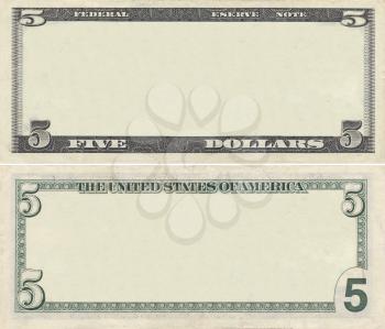 Royalty Free Clipart Image of a Five Dollar Banknote