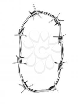 Royalty Free Clipart Image of a Barbed Wire O