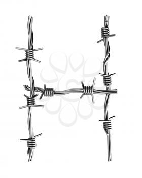 Royalty Free Clipart Image of a Barbed Wire H