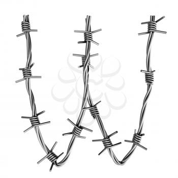 Royalty Free Clipart Image of a Barbed Wire W