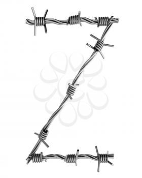 Royalty Free Clipart Image of a Barbed Wire Z