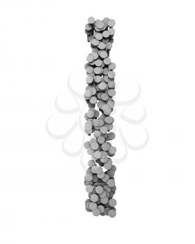 Royalty Free Clipart Image of an I Made From Hammered Nails