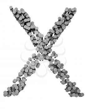 Royalty Free Clipart Image of an X Made From Hammered Nails